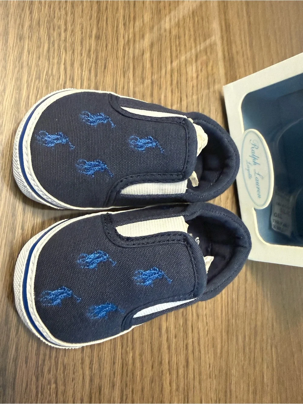 Ralph Lauren Navy Blue Baby Slip-On Sneakers infant 3 / 6-9 months